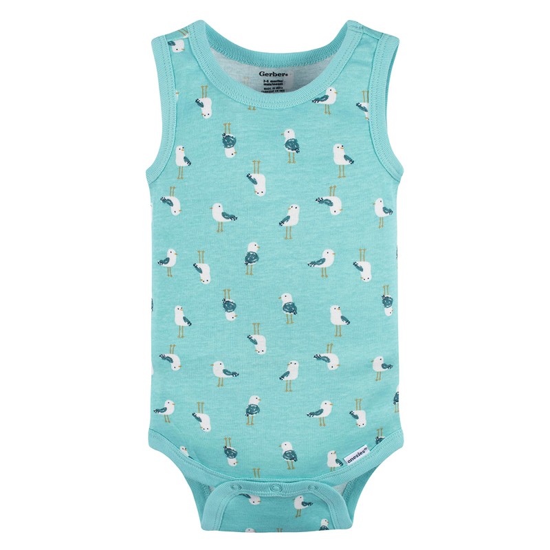 4-Pack Baby Boys Seas The Day Sleeveless Onesies® Bodysuits 3-6M