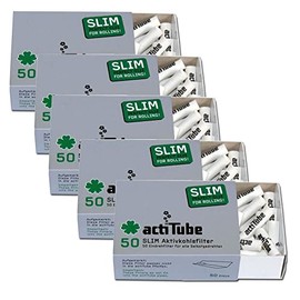 250 ActiTube Activated Carbon Filters Slim 5 x Boxes of 50 Display 7 mm Single Turn Filter in Acti Tube Tune Filter Tips Activated Carbon