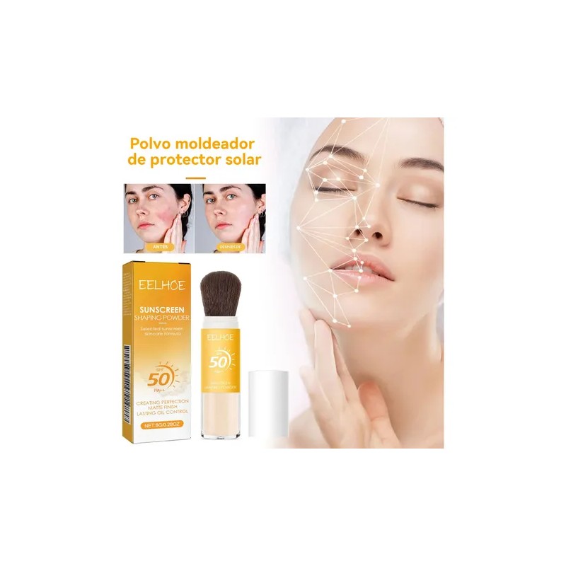 Protector Solar En Polvo Con Brocha Bloquedor Uv