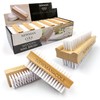 Wooden Nail Brush, Double-Sided Nail Scrubbing Brush with Firm Plastic