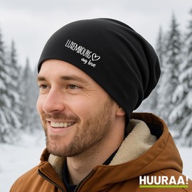 Huuraa Beanie Luxembourg My Love Gift Luxembourg Gift Idea, black, Unit size