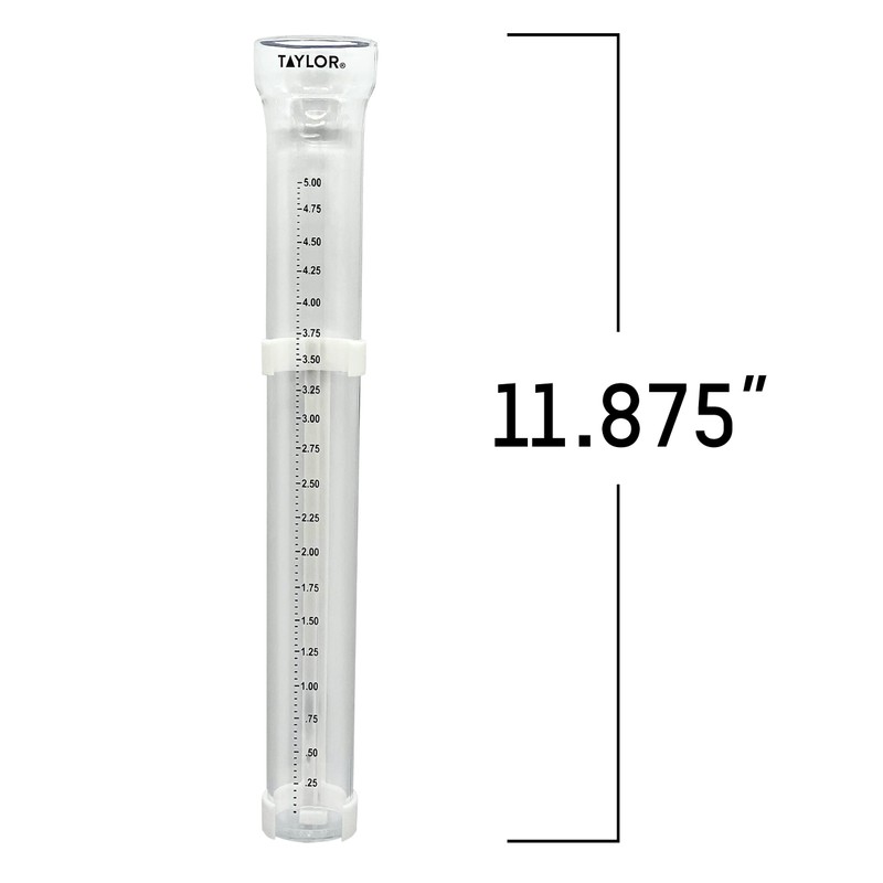Taylor 2700N ClearVu Rain Gauge with Post Mounting Bracket, Measure