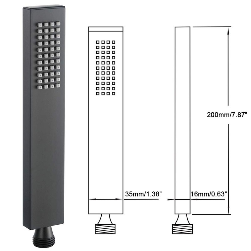 Ownace Square Solid Brass Oil Rubbed Black Hand Held Shower
