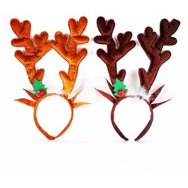 Reindeer Antlers Headband Christmas Pack of 2 Cosplay Hair Band Party Props Headbands