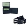 Biagiotti Men's Gift Box Leather Wallet and Elastic Belt with
