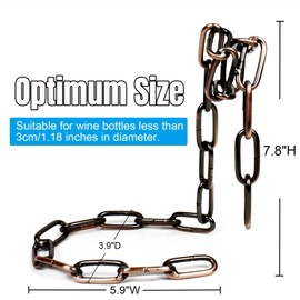 YHan Novelty Magic Wine Bottle Holder - Floating Steel Link Chain Wine Bottle Holder for Wine Lovers, Holds Bottles in The Air, Perfect Wine Accessory (Brown)