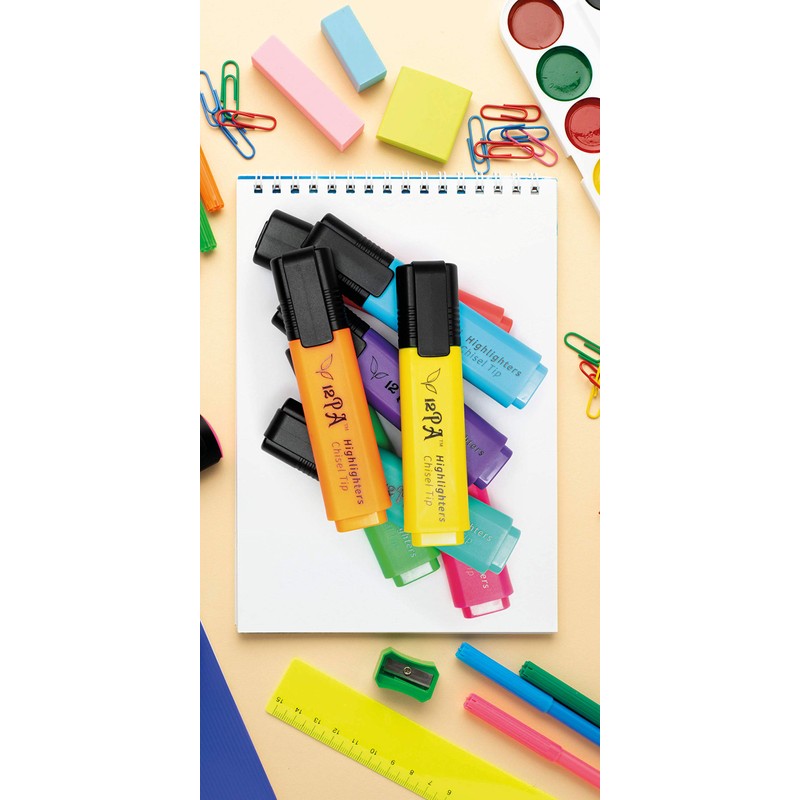 12PA 8 Chisel Tipped Highlighters