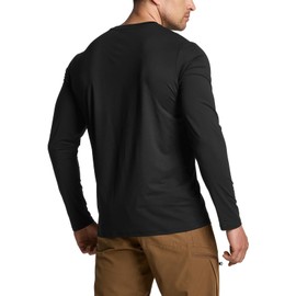 CQR Men's UPF50+ Sun Protection Shirts, Quick Dry Long Sleeve Rash Guard, Athletic Running Workout Fishing Cooling Shirts, Basic Black, Medium