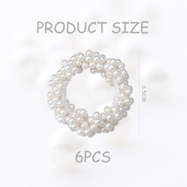 6 Pieces Of White Pearl Hair Ties, Ele Hair Ties, Fashionable And Simple Hair Accessories, Hair Accessories, Hair Tools, Elastic Hair Ties