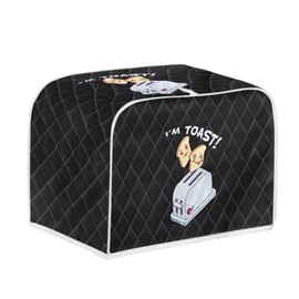 Pzuqiu Cartoon Toaster Pattern Toaster Dust Cover Kitchen Oven Cover with Top Handle Bread Toaster Cover Portable & Foldable, Great Girt for Women