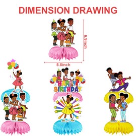 6Pcs Gracies Party supplies set Honeycomb Centerpieces Double Sided Table Topper for Gracies Birthday Party Decorations