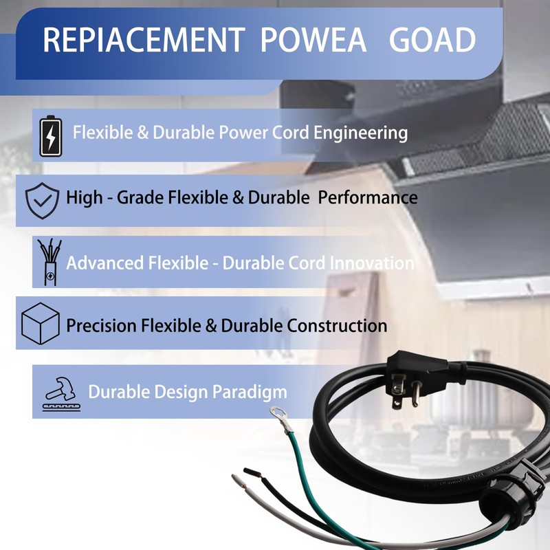 HCK44 Range Hood Power Cord Kit, Compatible with Broan, Nutone