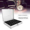 12 Grids Aluminum Watch Display Storage Box Rectangular Suede Side