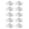 Seidensticker Pack of 10 Cotton Masks, Mouth Nose Masks, White,