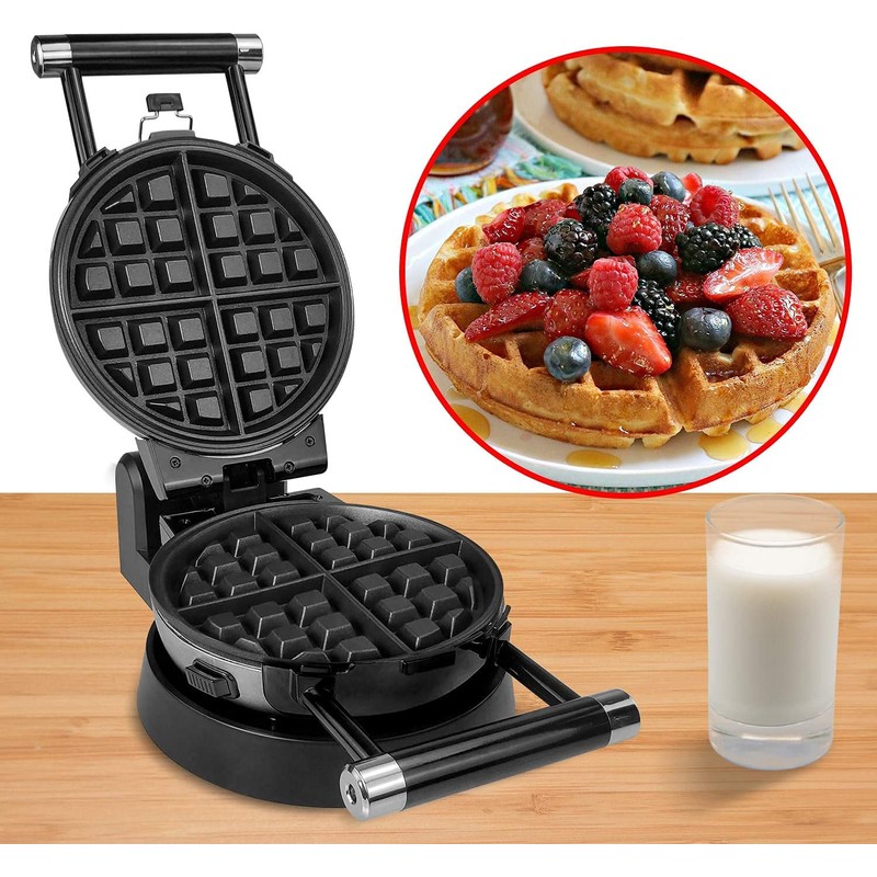 Health and Home 360 Rotating Belgian Multifunction Nonstick Baking Waffle