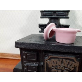 Unbranded Dollhouse Stock Pot for Soups and Stews PINK 1:12 Scale Miniature Kitchen Dishes
