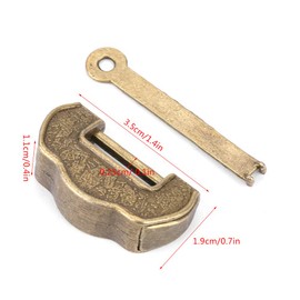 Small Vintage Chinese Retro Style Antique Copper Padlock for Jewelry Box, Made of Zinc Alloy Material with Solid Casting Process, (Small Size, Diameter: Approx. 40
