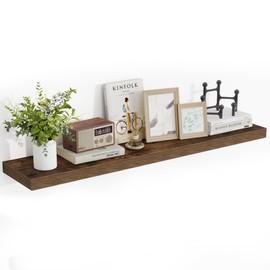 Acovy 48 Inch Floating Shelves, 48"x9.25"x1.5" Inch Deep Floating Shelves for Wall, Wooden Shelves for Bathroom, Bedroom, Living Room, Brown