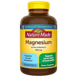 Nature Made High Potency Magnesium 400 mg - 150 Liquid Softgels,(Pack of 2)