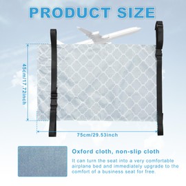 Toddler Airplane Seat Extender - Comfortable Footrest, Lightweight Portable Bed, Easy to Use Kids Travel Essentials With Storage Bag, 30×18in