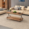 VECELO 39-Inch Coffee Table with Storage and Open Shelves for