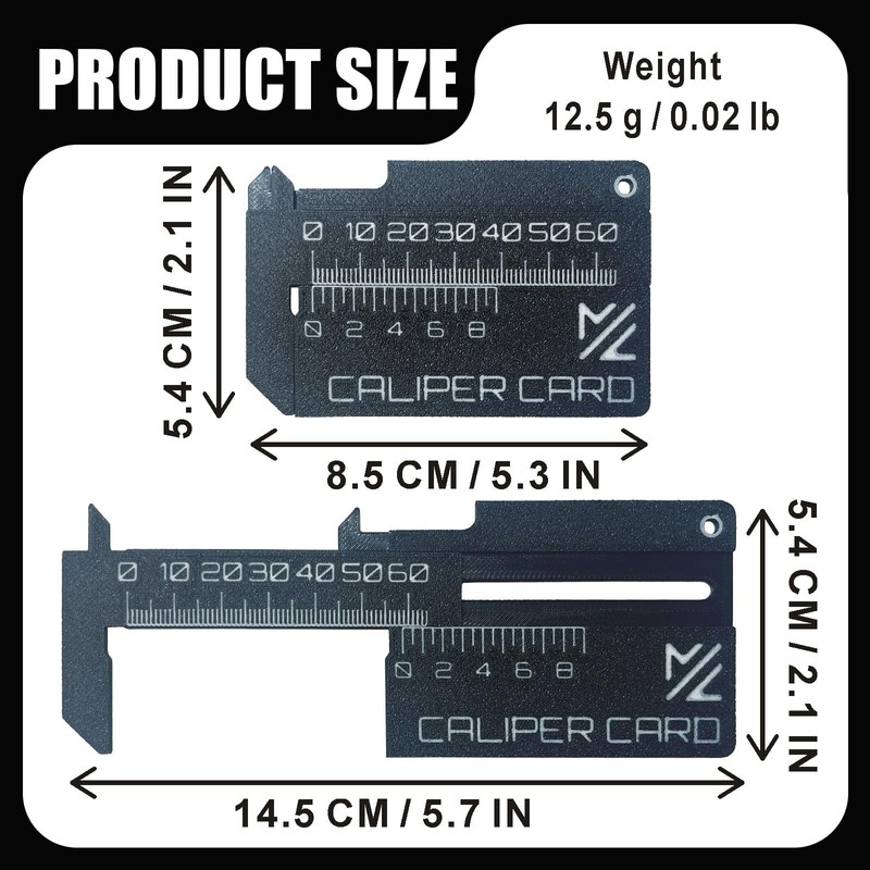 Hikiwin 2 Pcs Mini Vernier Caliper Keychain, Miniature Measuring Tool