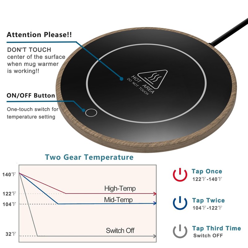 OVERWIND Coffee Cup Warmer with 8H Auto Shut Off Electric
