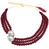 Aheli Pearl Mala Maroon Necklace with Earrings for Women Indian