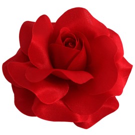 Sara Monica Flower Hair Clip and Pin: Rose: Made in the USA (Red)