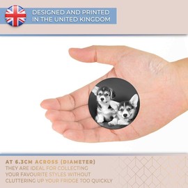 Destination Vinyl ltd Magnet for Refrigerator, Fridge BW - Cute Corgi Puppies Puppy Dog for Office, Cabinet and Whiteboard, Magnetic Stickers, 38653