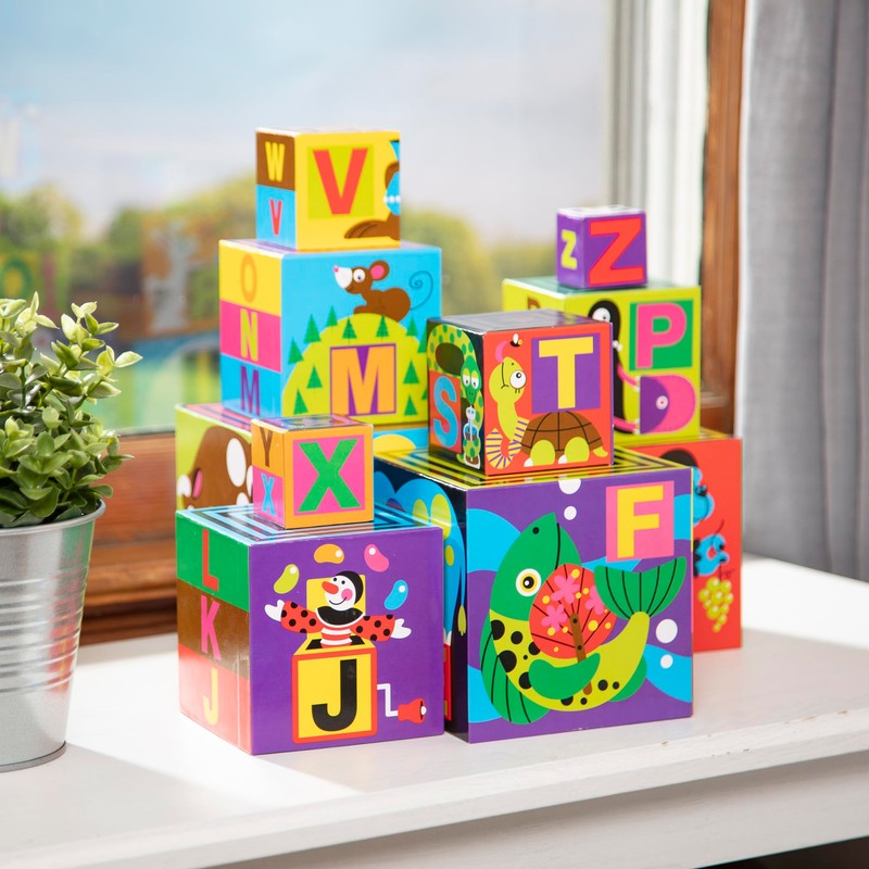 Melissa & Doug Deluxe 10-Piece Alphabet Nesting and Stacking Blocks