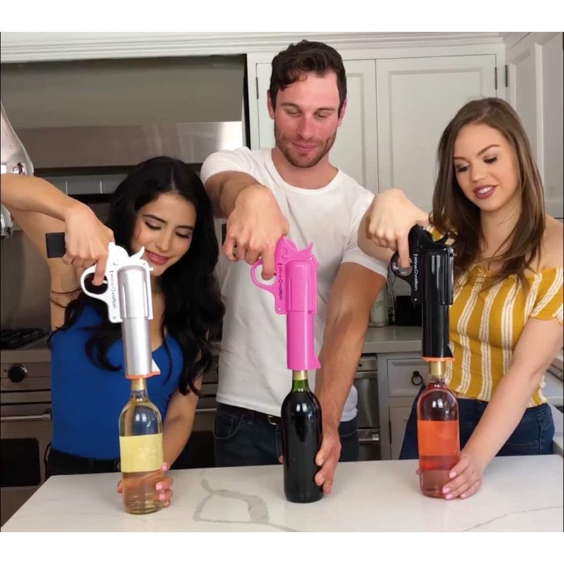 WineOvation Electric Gun Wine Opener (Silver) - Open your Wine