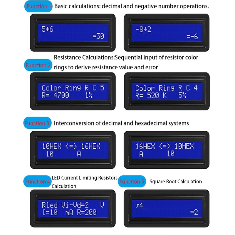 Gikfun 7-Bit LCD1602 Display Desktop Calculator Soldering Project Kit DIY