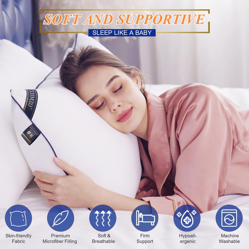 MZOIMZO Supportive Firm Bed Pillows for Sleeping- King Size, Set