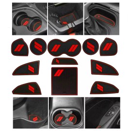 VINCON Fit For Dodge Challenger 2015-2023 Custom Cup, Door, Console Liner Accessories