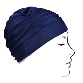 Samcos Swimming Hat, Pool Hat, Swimming Cap, For Women, Swimming Cap, Adult, Stylish, Fluffy, Long Hair, Good Elasticity, Plain, Unisex, Adult (Navy)