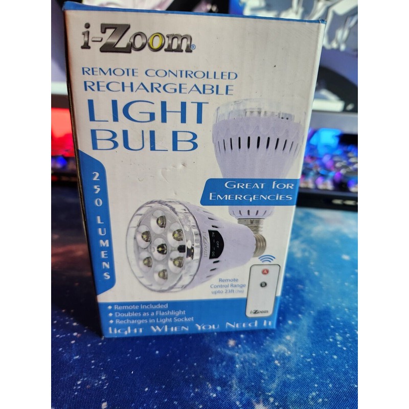 I-Zoom Remote Controlled Rechargeable Light Bulb - New