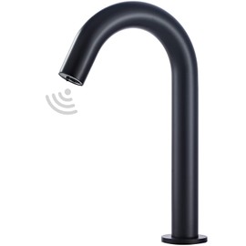 Automatic Single Bathroom Faucet Touchless Sensor Black Kitchen Faucet Touch-Free Electric Motion Infrared Touchfree Faucet Bar Public Sink Faucet Aerator Spout Commercial AC/DC Power