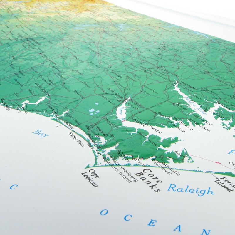 Hubbard Scientific 3D North Carolina Map | A True Raised