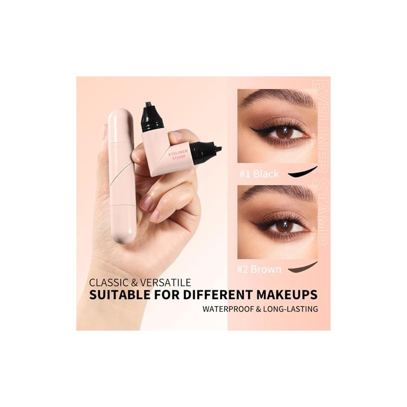 Bluemega Delineador de Ojos Duradero con Sello de Un Toque,