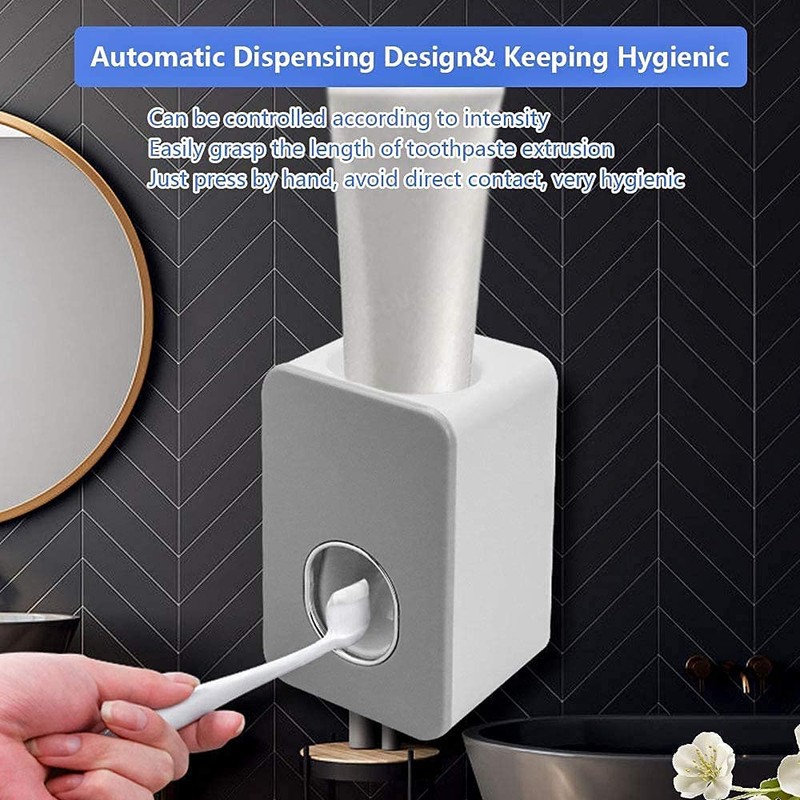 Toothpaste Squeezer Holder, 2 Pieces Automatic Toothpaste Squeezer, Wall Mounted