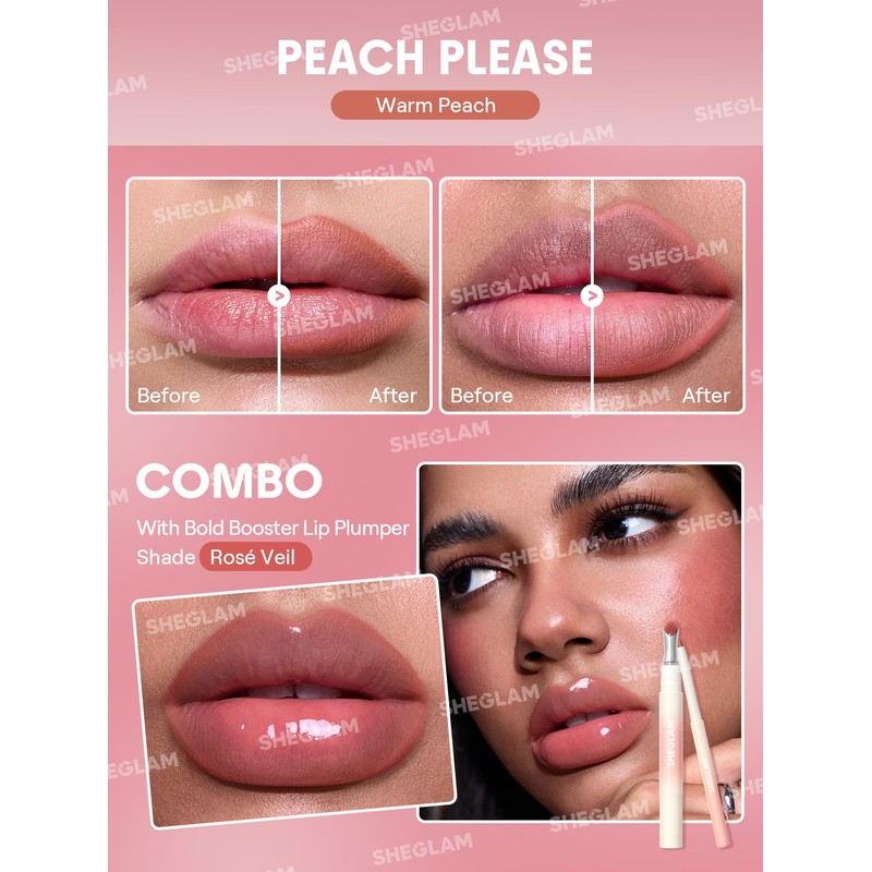 SHEGLAM Bold Booster Plumping Lip LinerPlumps & Moisturizes Cruelty-Free-Peach Please