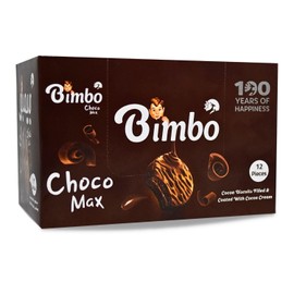 Bimbo Cocoa Biscuits Filled & Coated With Cocoa Cream Choco Max Chocolate Oriental Cookies Crispy Sweet Perfect Snacks Halal (1 Pack = 12 Peices) بيمبو بسكويت كاكاو محشو ومغطى بكريمة الكاكاو