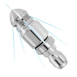 Pressure Washer Sewer Jetter Nozzle - Stainless Steel Drain Cleaning Nozzle with 1/4" Quick Connector - High Pressure Pipe Unclogging Tool for Efficient Sewer & Drain Jetting Powerful 5000 PSI