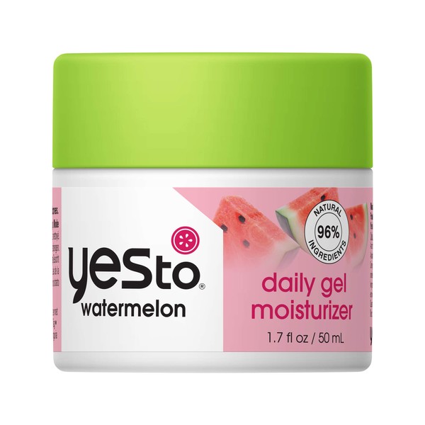 Yes To Watermelon Daily Gel Moisturizer, Plumping Moisturizer That Improves Texture & Refreshes Your Skin, With Antioxidants, Sodium Hyaluronate & Vitamin C, Natural, Vegan & Cruelty Free, 1.7 Fl Oz