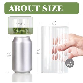 12Pcs Glass Cylinder vases for Centerpieces, 6 Inches Clear Ribbed Bud Vases for Wedding Decorations,Floral Vase Bulk Flower vases,Tall Glass Hurricane Candle Holder for Table Shelf, Party(Ribbed)