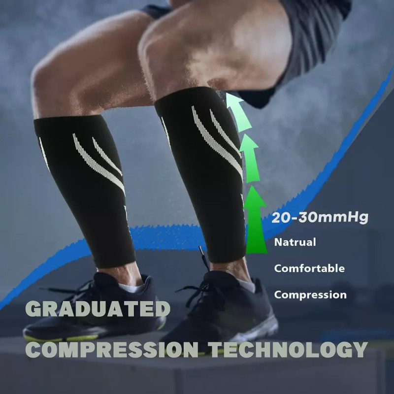 남성용 케스케일 종아리 압박 슬리브 20-30mmHg 다리 발 없는 양말(1쌍