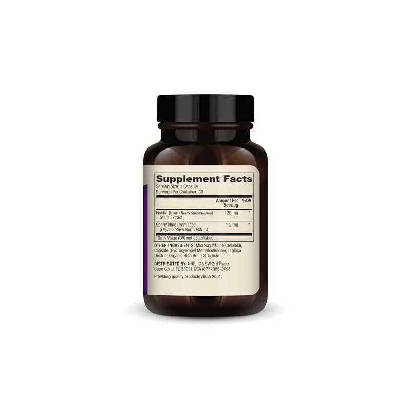 Dr. Mercola- Fisetina y Espermidina, 30 Porciones (30 Cápsulas), Suplemento