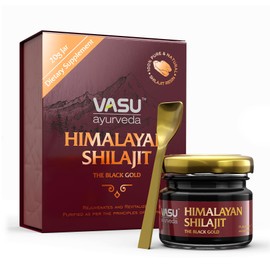 VASU Ayurveda Himalayan Shilajit Resin 400mg – Lab Tested Natural Energy Booster with Fulvic Acid & 85+ Trace Minerals – Pure Shilajit for Men & Women – 50 Days Supply for Strength & Stamina (1-Pack)