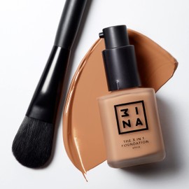 3INA The 3-In-1 Foundation 214 - Vegan Formula - Combination Of Primer, Concealer And Foundation - Medium Coverage - Natural Finish - Perfect For Covering Lines And Blemishes - Long Lasting - 1.01 Oz